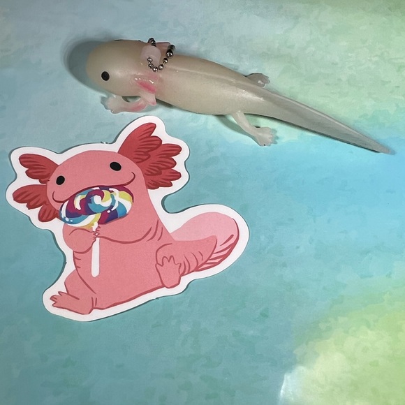 CandiLotl Axolotl Crazy Trending WaterProof Single Decor Accent Sticker - Picture 2 of 3